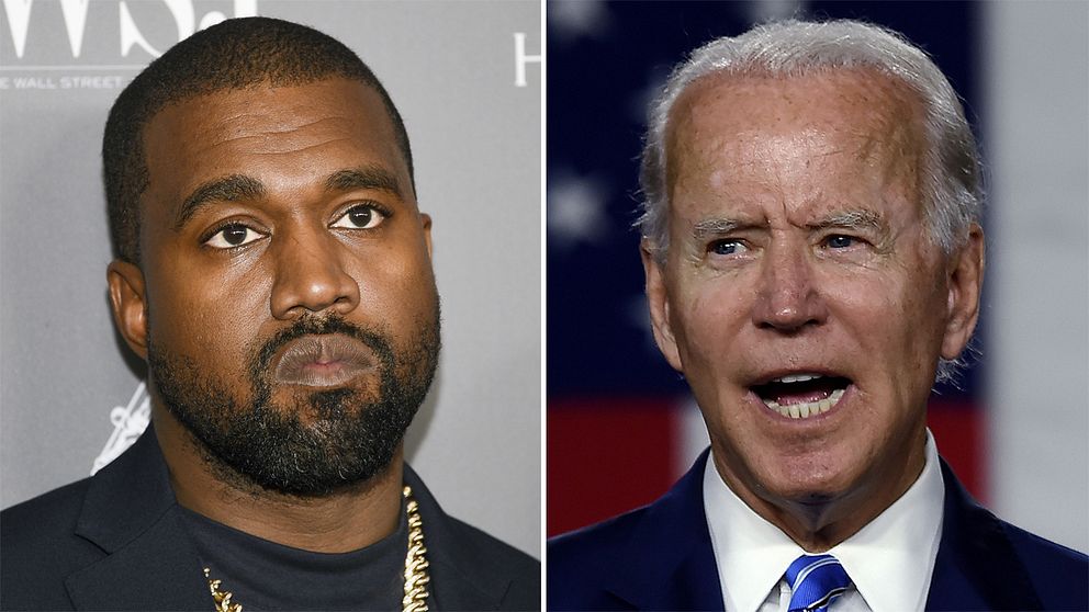 Kanye West och Joe Biden.