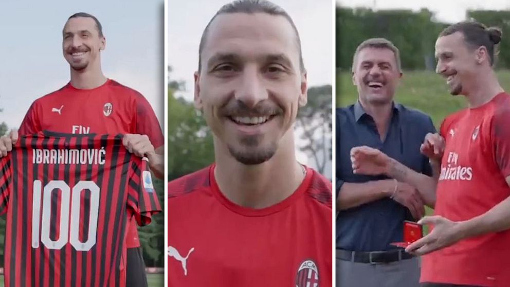 Zlatan Ibrahimovic hyllades på Milans träning – och rev ner skratt i sitt tacktal.