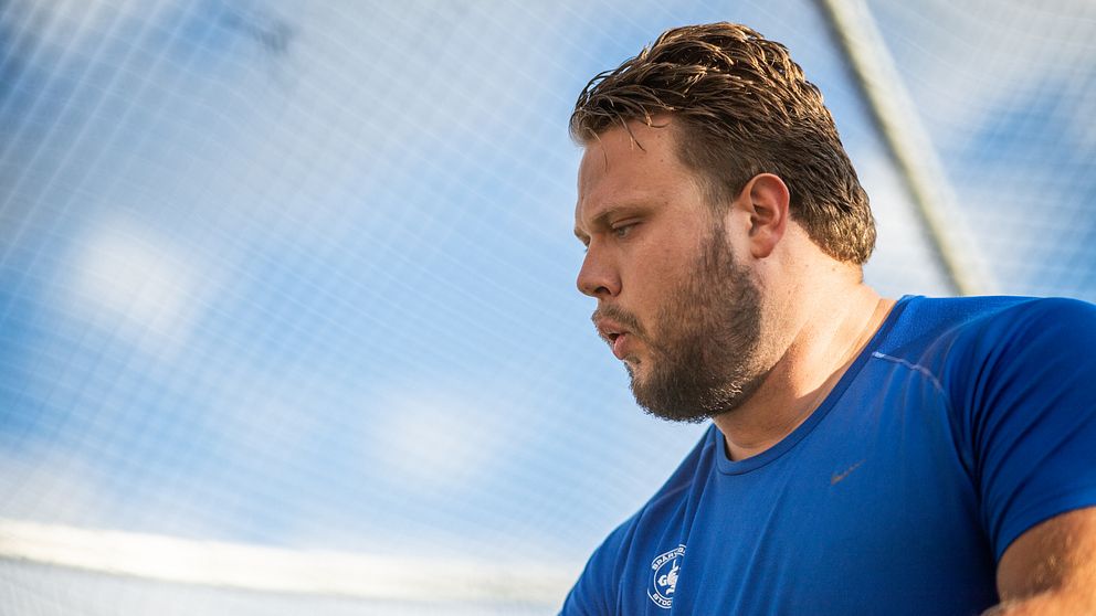 Daniel Ståhl under tävling i Folksam Grand Prix 8 juli