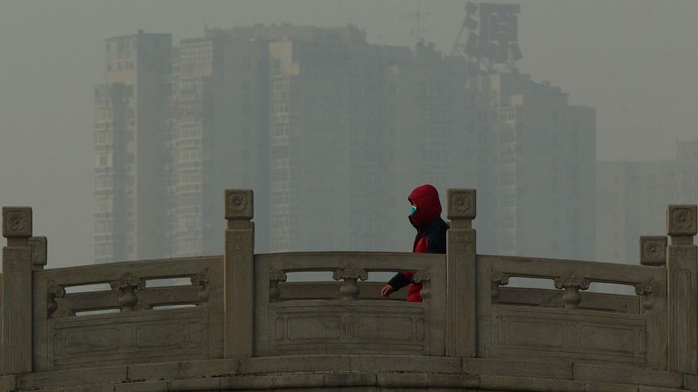 Höga halter av luftföroreningar är vanliga i Peking.