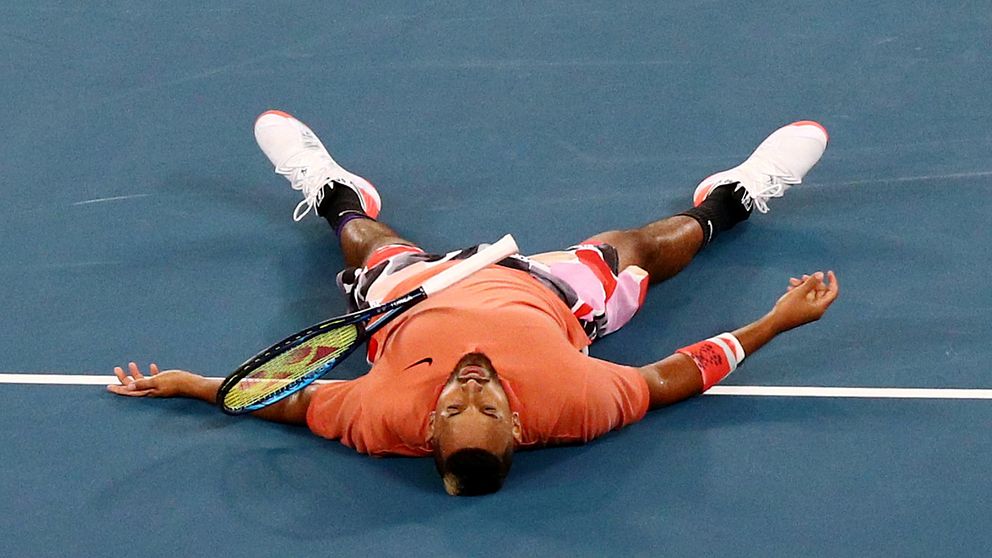 Nick Kyrgios efter mötet med Rafael Nadal i Australian Open i januari 2020.