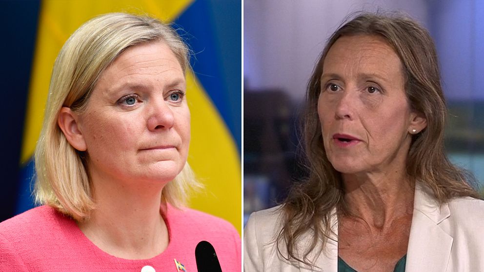 Finansminister Magdalena Andersson (S). SVT:s ekonomireporter Kristina Lagerström.