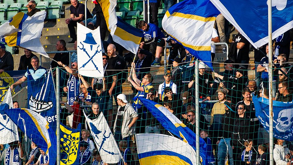Sundsvalls supportrarna under fotbollsmatchen i Allsvenskan mellan GIF Sundsvall och Elfsborg den 26 augusti 2019 i Sundsvall.