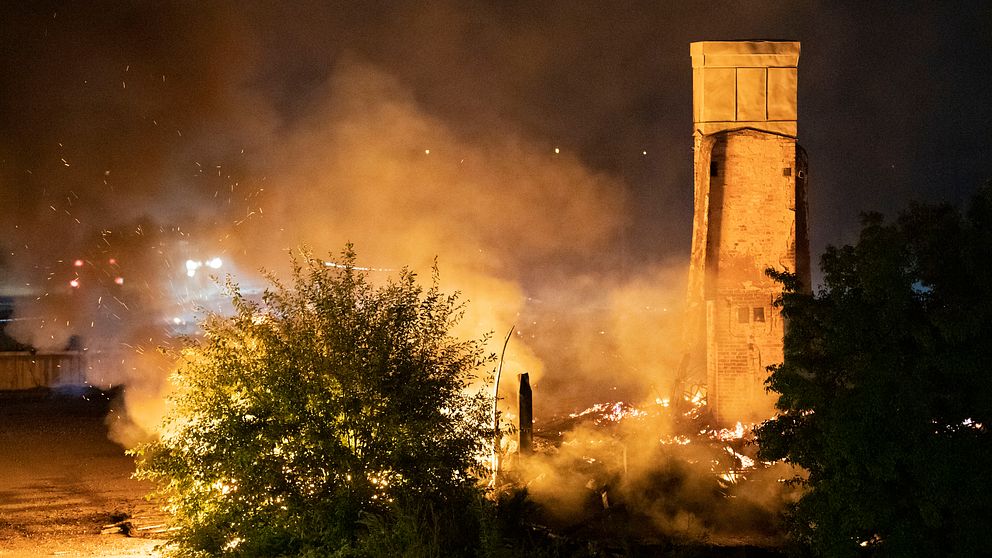 Brand vid tågstationen i Hässleholm