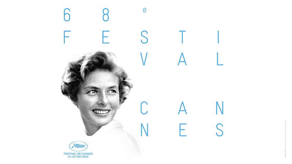 Ingrid Bergman pryder filmfestivalen i Cannes officiella affisch 2015.