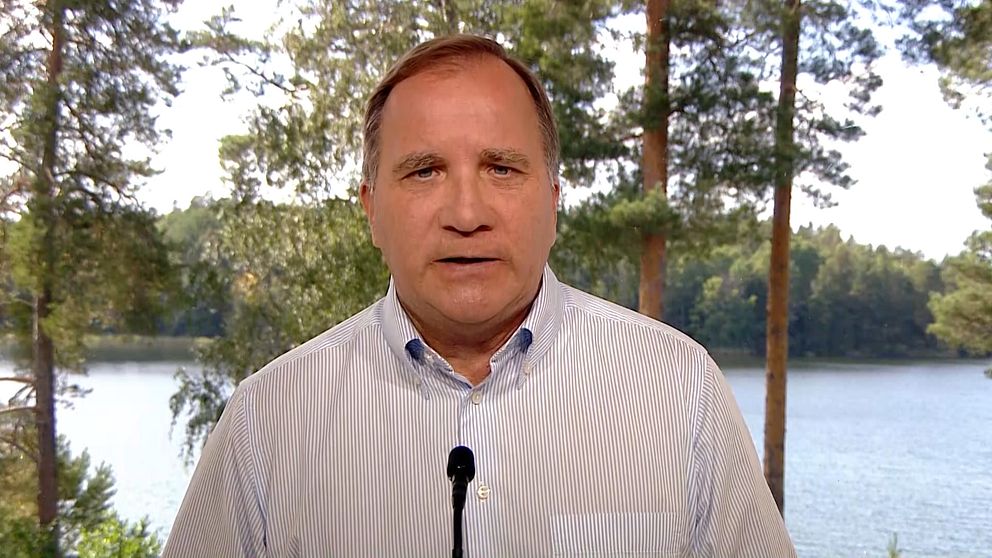 Statsminister Stefan Löfven håller sommartal.