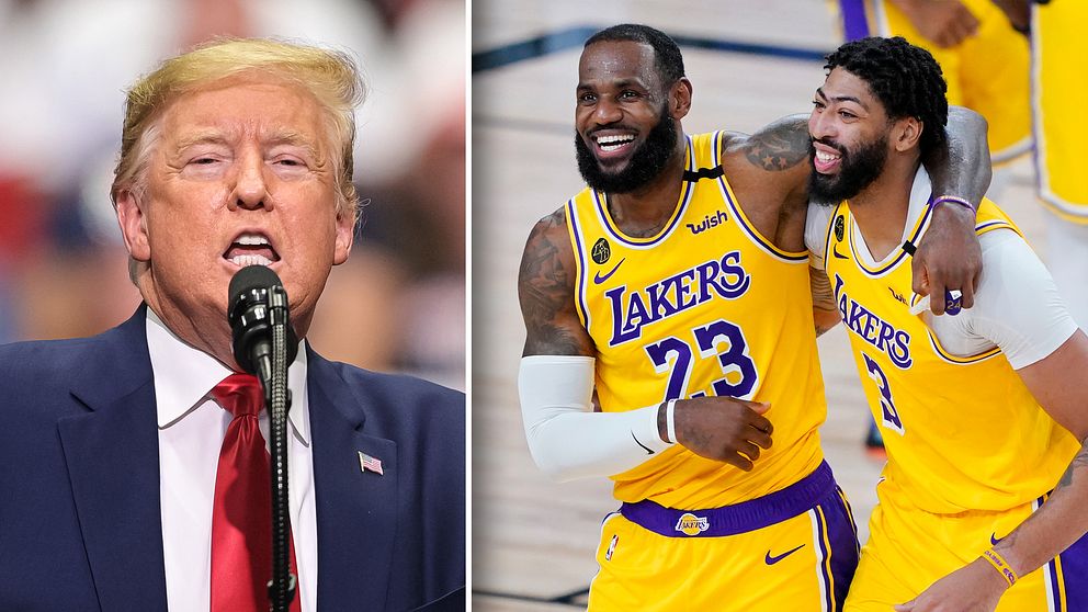 USA:s president Donald Trump tycker att bojkotten i NBA förstör basketen.