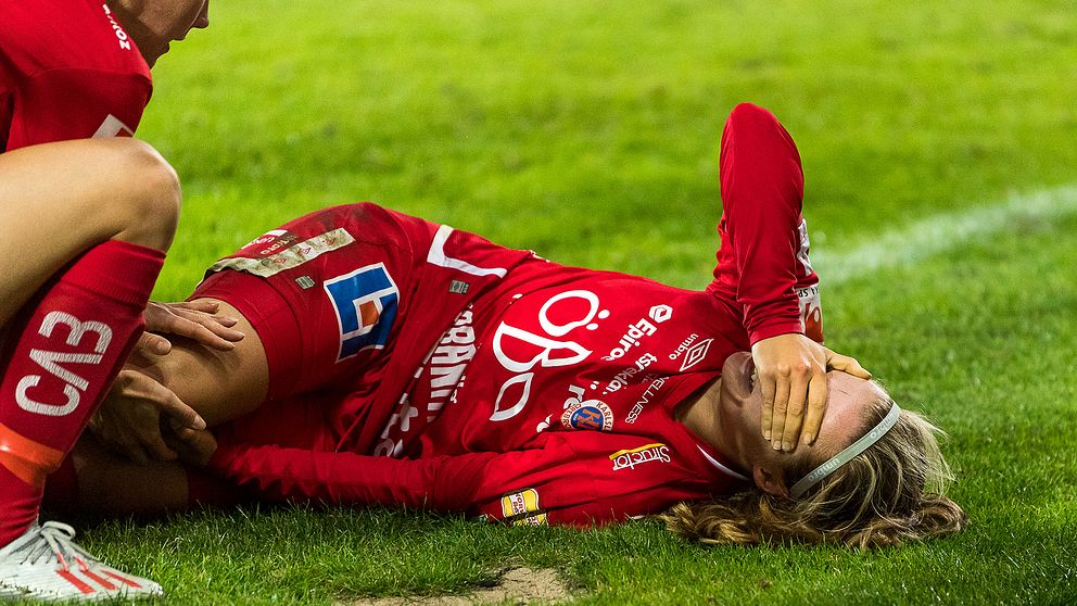 Heidi Kollanen skadade knät i fredagens match mot Växjö.