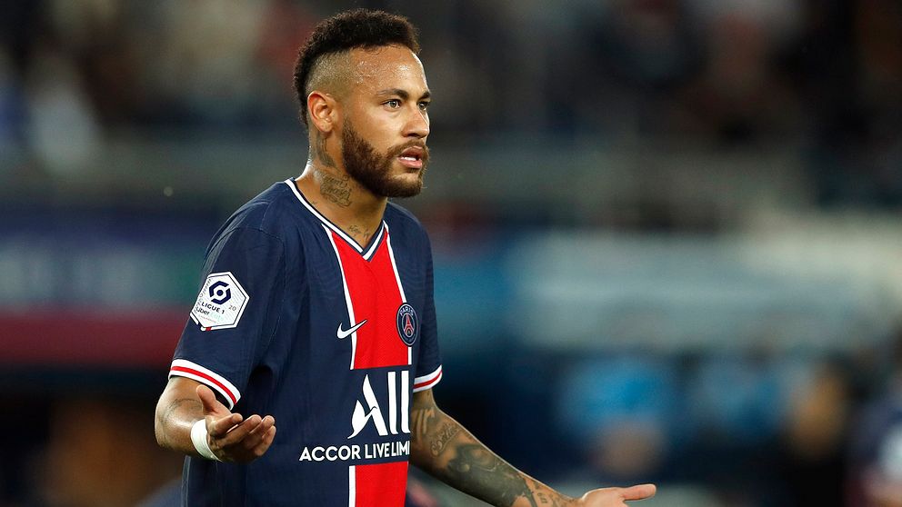 Neymar under skandalmötet med Marseille.