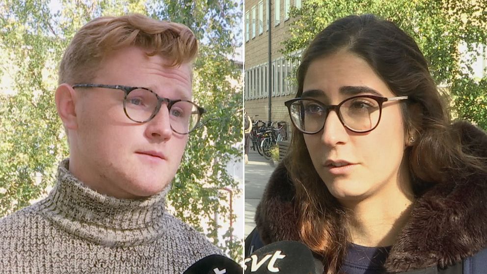 Emil och Pegah studerar vid Umeå universitet. De kommenterar resultatet av masstestningen tidigare i höst.
