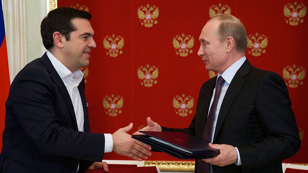 Greklands premiärminister Alexis Tsipras mötte Rysslands president Vladimir Putin i Moskva.