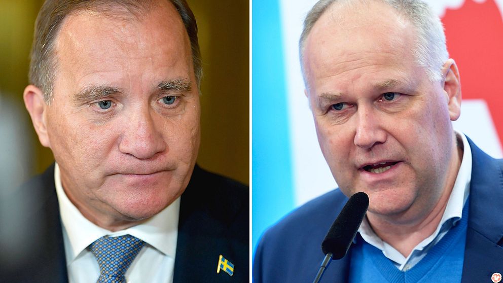 Statsminister Stefan Löfven (S) och V-ledaren Jonas Sjöstedt