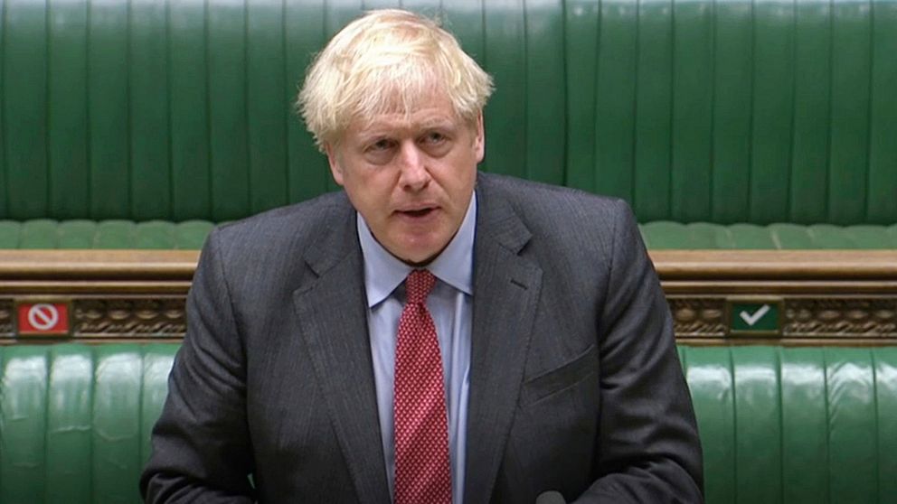 Nya restriktioner införs för att minska smittspridningen i Storbritannien. Bilden visar Boris Johnson.