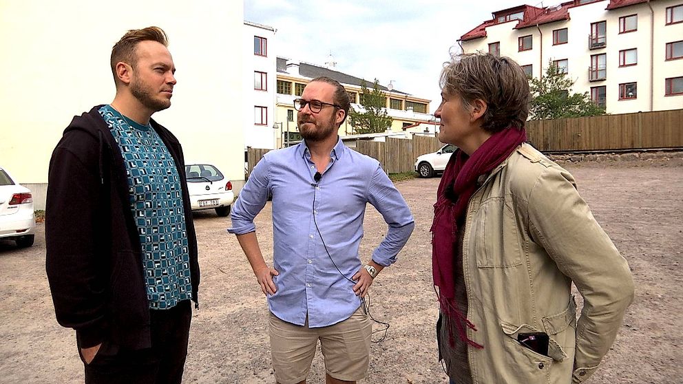 Daniel Wakeman och Tor Hedendahl konstnärliga ledare för och grundare av Artscape, tillsammans med Hannah Gruffman,
kultur- och fritidschef Motala