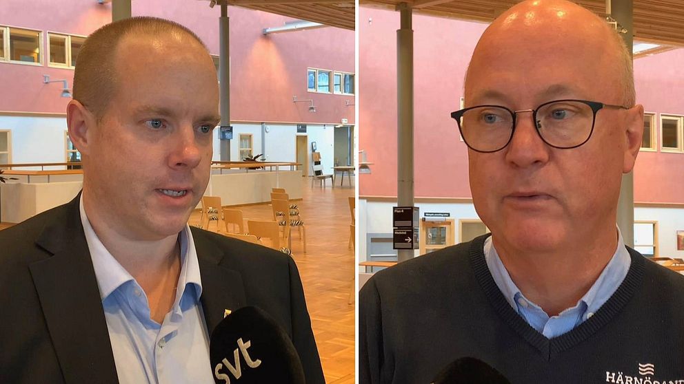 Härnösands kommunalråd Andreas Sjölander (S) och tillväxtchefen Uno Jonsson.