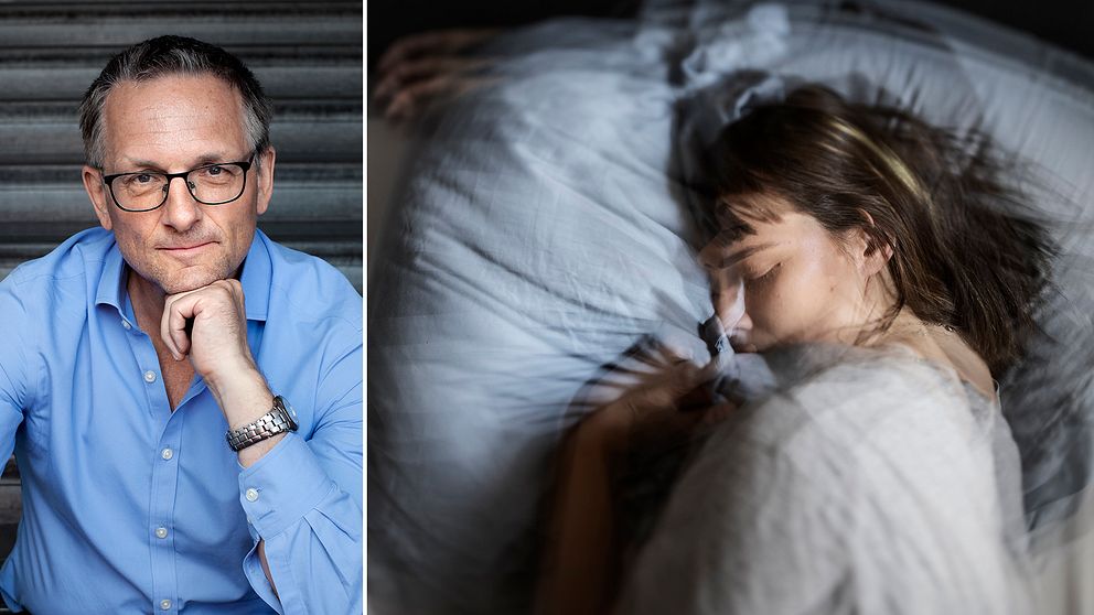 Dr Michael Mosley och en kvinna som sover.