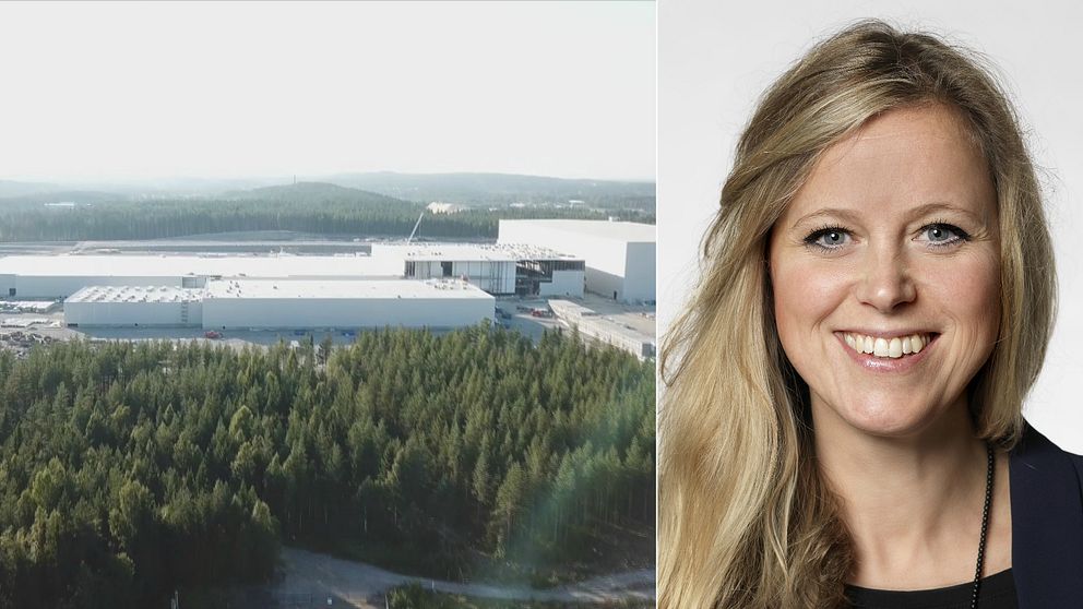 Bild över bygget av Northvolts batterifabrik i Skellefteå