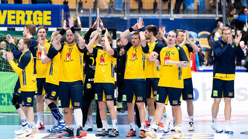 Svenska herrlandslaget i Handboll, arkivbild.