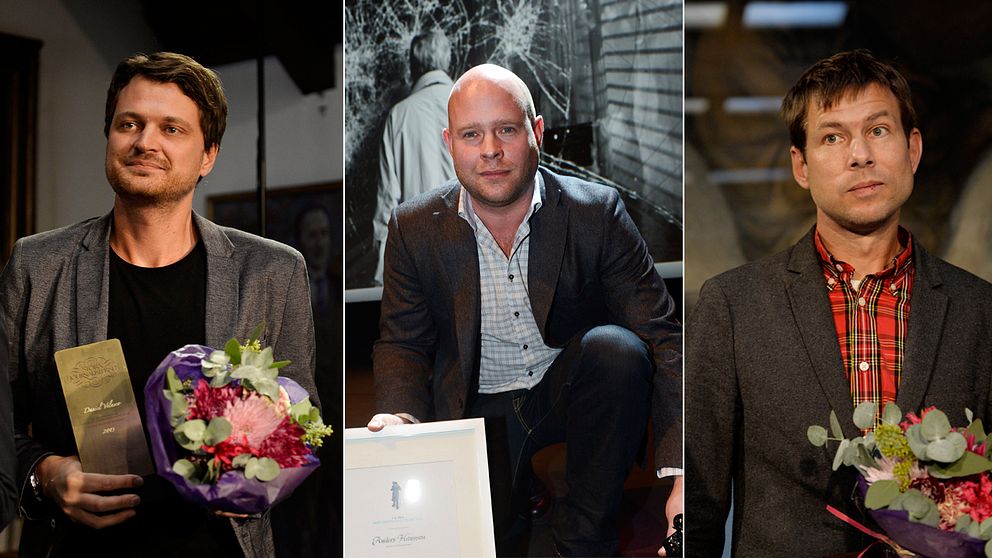 Röda Korsets journalist pris gick till Daniel Velasco, till vänster, Anders Hansson och Niklas Orrenius.