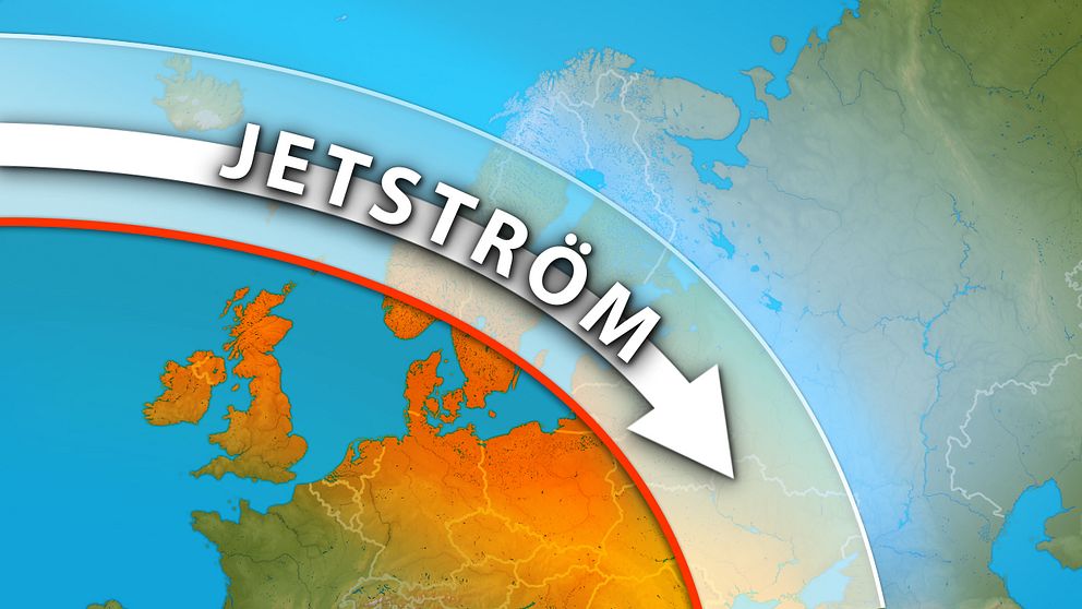 Jetström som for fram ovanför Sverige den 22 april 2015