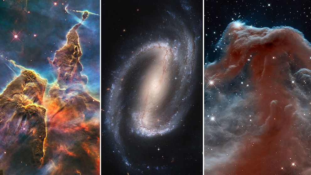 Exempel på bilder tagna av Hubble. Bläddra i bildspelet för att se fler.