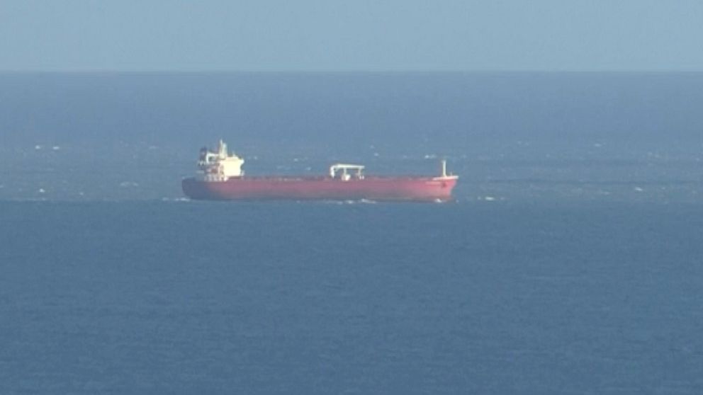 Bilden visar det aktuella fartyget som befinner sig nära önn Isle of Wight utanför Englands södra kust.