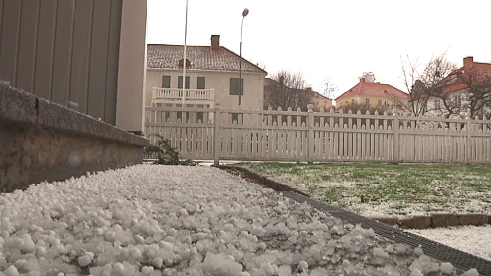 Snöhagel i Jönköping den 1 april.