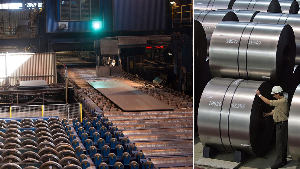 Bilden visar finska ståltillverkaren Outokumpus fabrik i svenska Degerfors samt Duisburg i Tyskland.