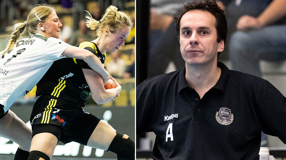 Bodens Johanna Widgren, Sävehofs Thess Krönell och tränare Tobias Pettersson.