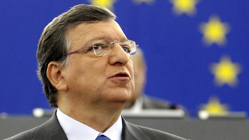 José Manuel Barroso håller sitt linjetal i EU-parlamentet. Foto: Scanpix