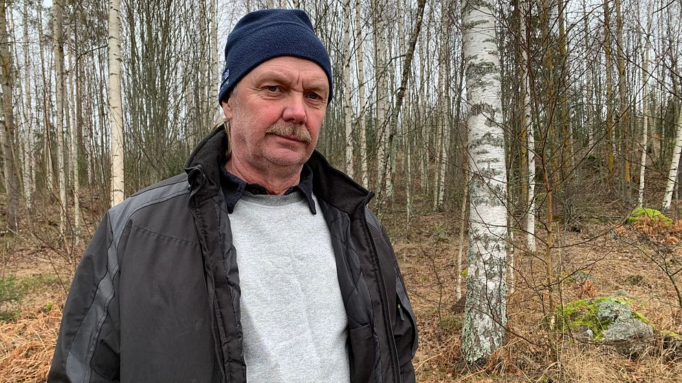 Sakägaren Mats Eriksson i sin skog.