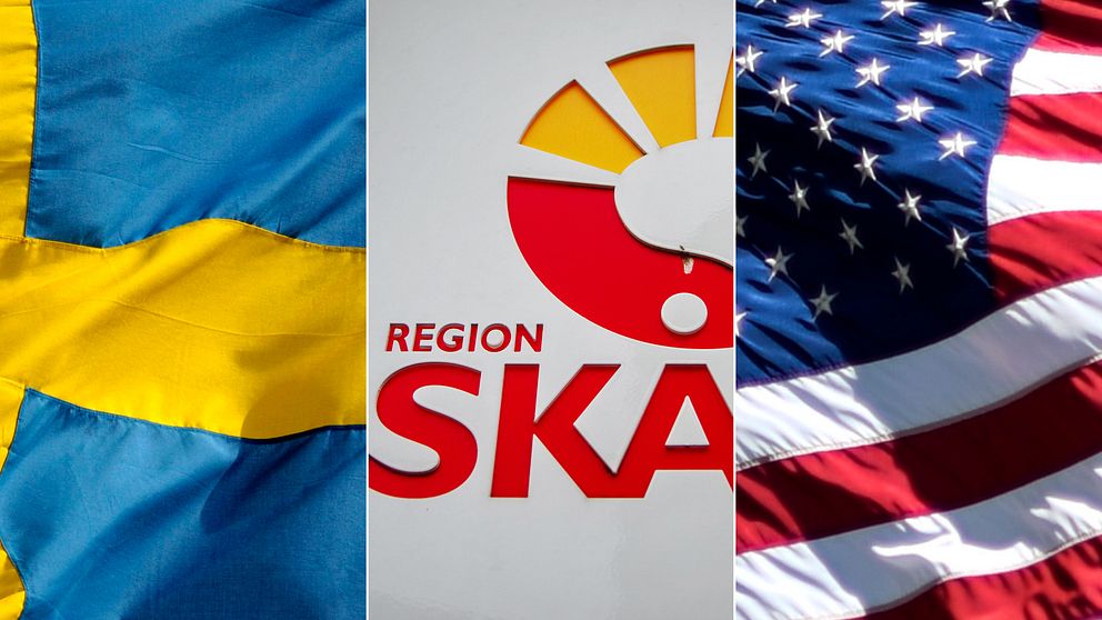 svensk flagga region skåne logga amerikansk flagga