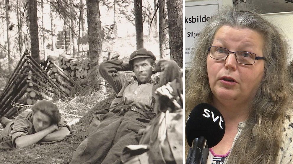 en arkivbild och en kvinna i grått hår