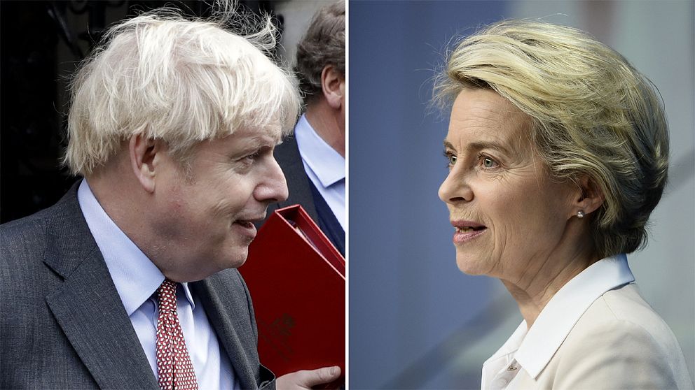 Storbritanniens premiärminister Boris Johnson och EU-kommissionens ordförande Ursula von der Leyen.