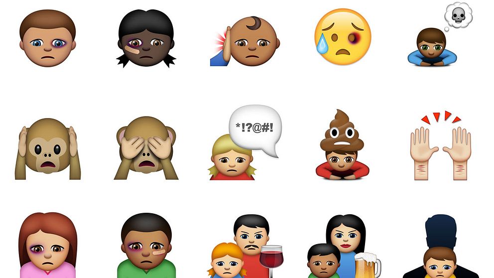 Emojis för misshandel, ångest och självskadebeteende är några exempel ur kampanjen.