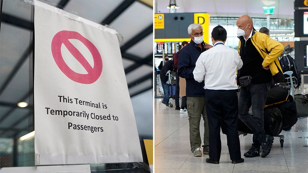 Resenärer på Heathrow i London.