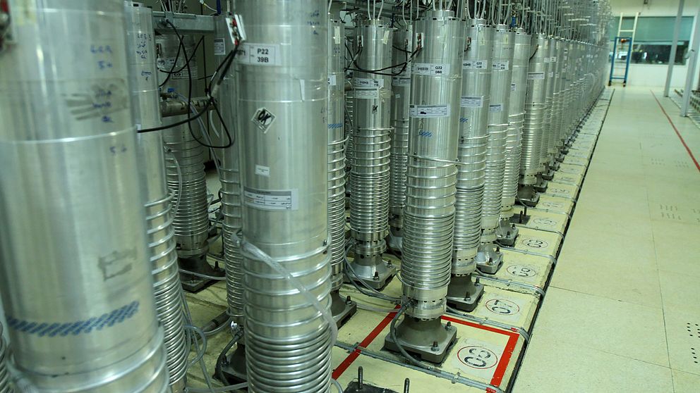 Centrifuger i kärnenergianläggningen Natanz. Arkivbild.