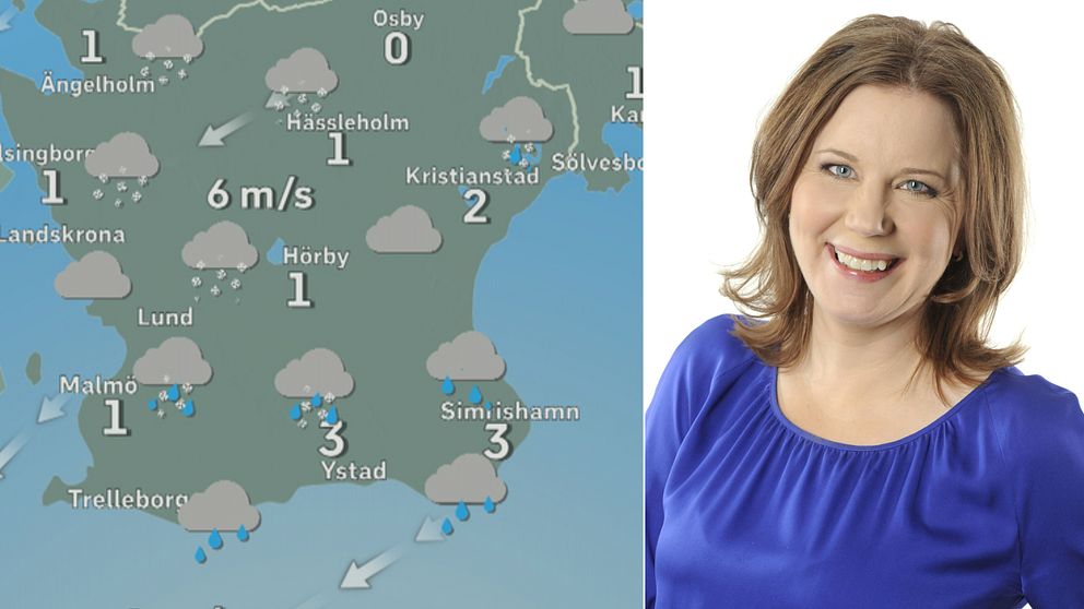 väderkarta, SVT:s meteorolog Åsa Rasmussen