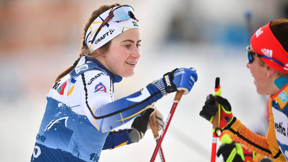 Ebba Andersson ledde med en kilometer kvar – men slutade trea.