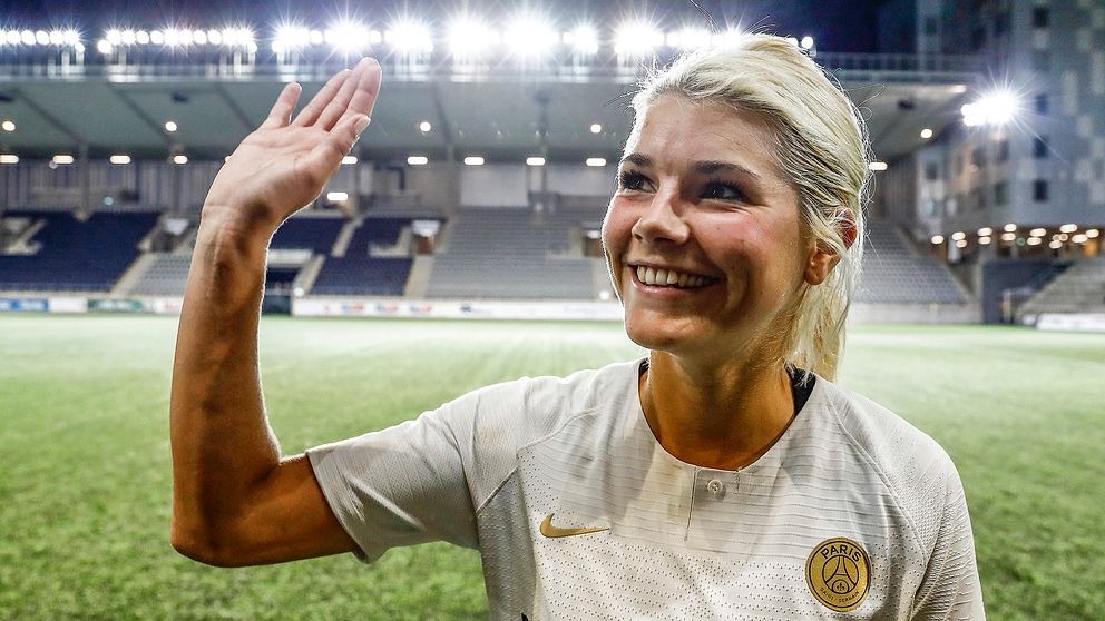 Andrine Hegerberg, här i PSG-tröjan efter en Champions League-match mot Linköping 2018. Arkivbild.