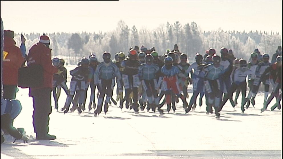 Arkivbild skridskotävlingar isbanan Luleå