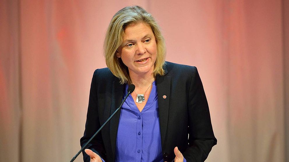 Finansminister Magdalena Andersson talar på socialdemokraternas Kongress 2015 i Västerås.