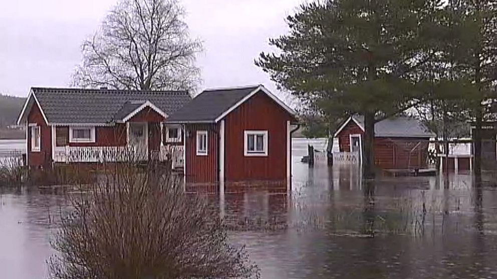 Höga flöden i Armasjärvi i Norrbotten den 12 maj.