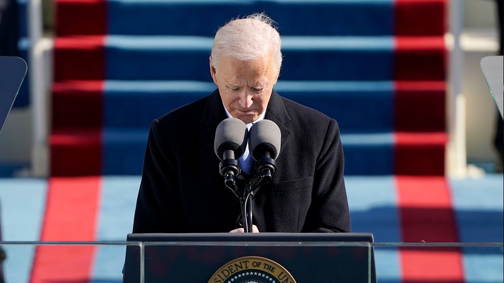 Joe Biden när han höll sitt första tal som USA:s president.