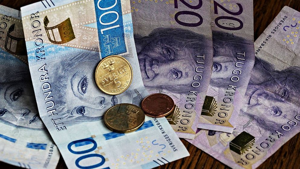 Bild på svenska pengar, sedlar och mynt