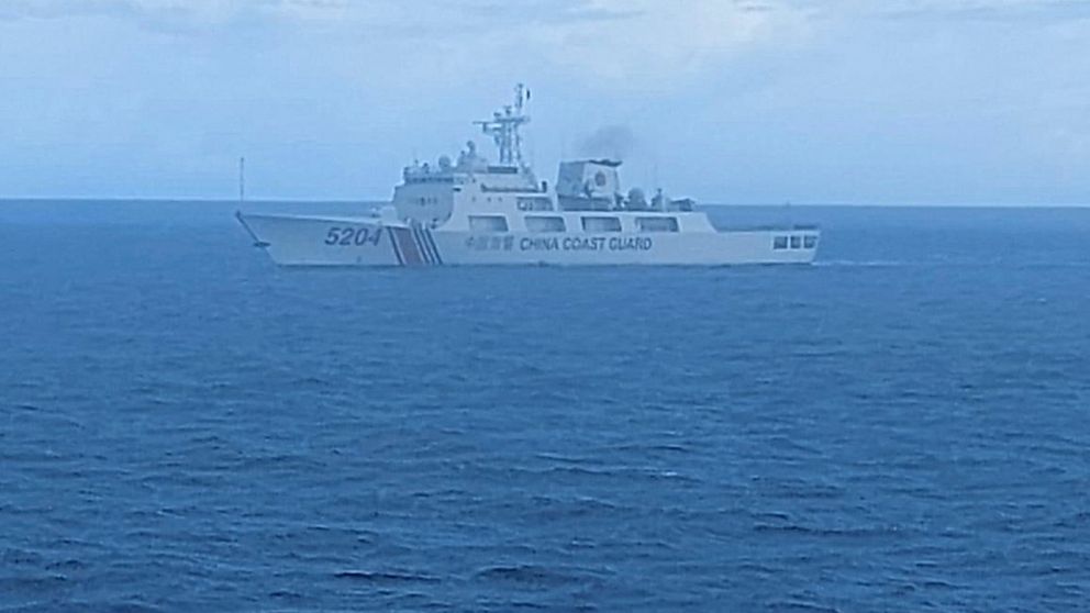 Ett fartyg från Kinas kustbevakning i närheten av Natunaöarna i Indonesien. Fotot släpptes i höstas av Indonesiens sjösäkerhetsmyndighet Bakamla.