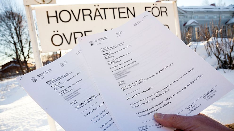 Dokument från då Sture Bergwall beviljades resning för de tre sista mord han dömts för, mordet 1976 på Charles Zelmanovits i Piteå och dubbelmordet 1984 på det holländska paret Segehuis i Appojaure, enligt beslut i hovrätten för övre Norrland.
