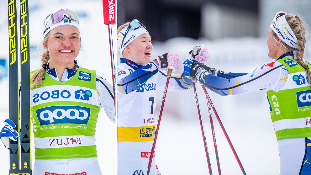 Linn Svahn vann damernas sprint i Falun.
