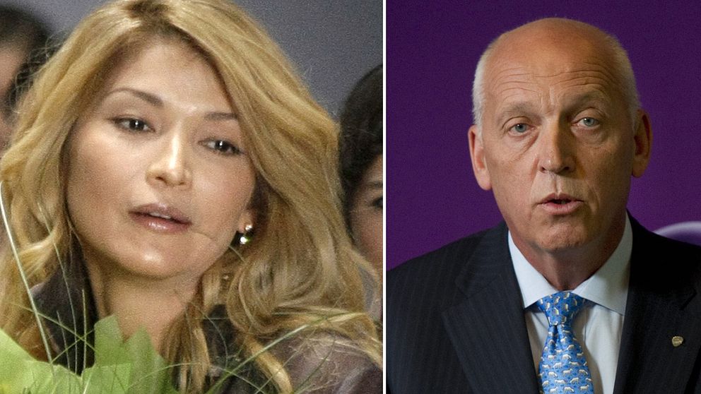 Bilden visar Gulnara Karimova, dotter till Uzbekistans dåvarande diktator samt Telias förre vd Lars Nyberg som frias från mutanklagelser.