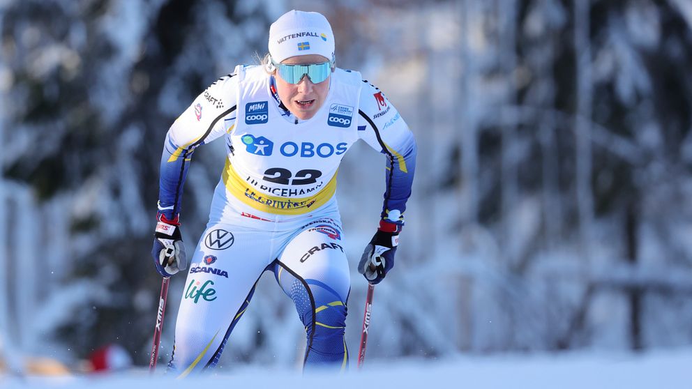 Hanna Falk under världscupen i Ulricehamn förra lördagen.